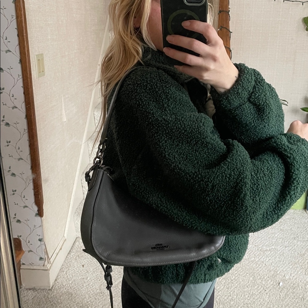 Coach Pebble Gray Leather Shoulder Bag - Picture 8 of 16